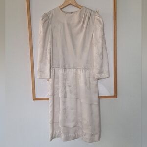 Vintage 70s Leslie Fay White Dress